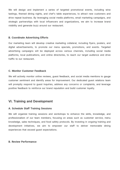 Free Restaurant Weekly Plan Template to Edit Online