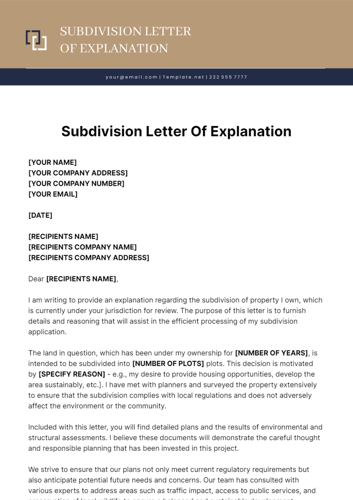 Subdivision Letter Of Explanation Template - Edit Online & Download