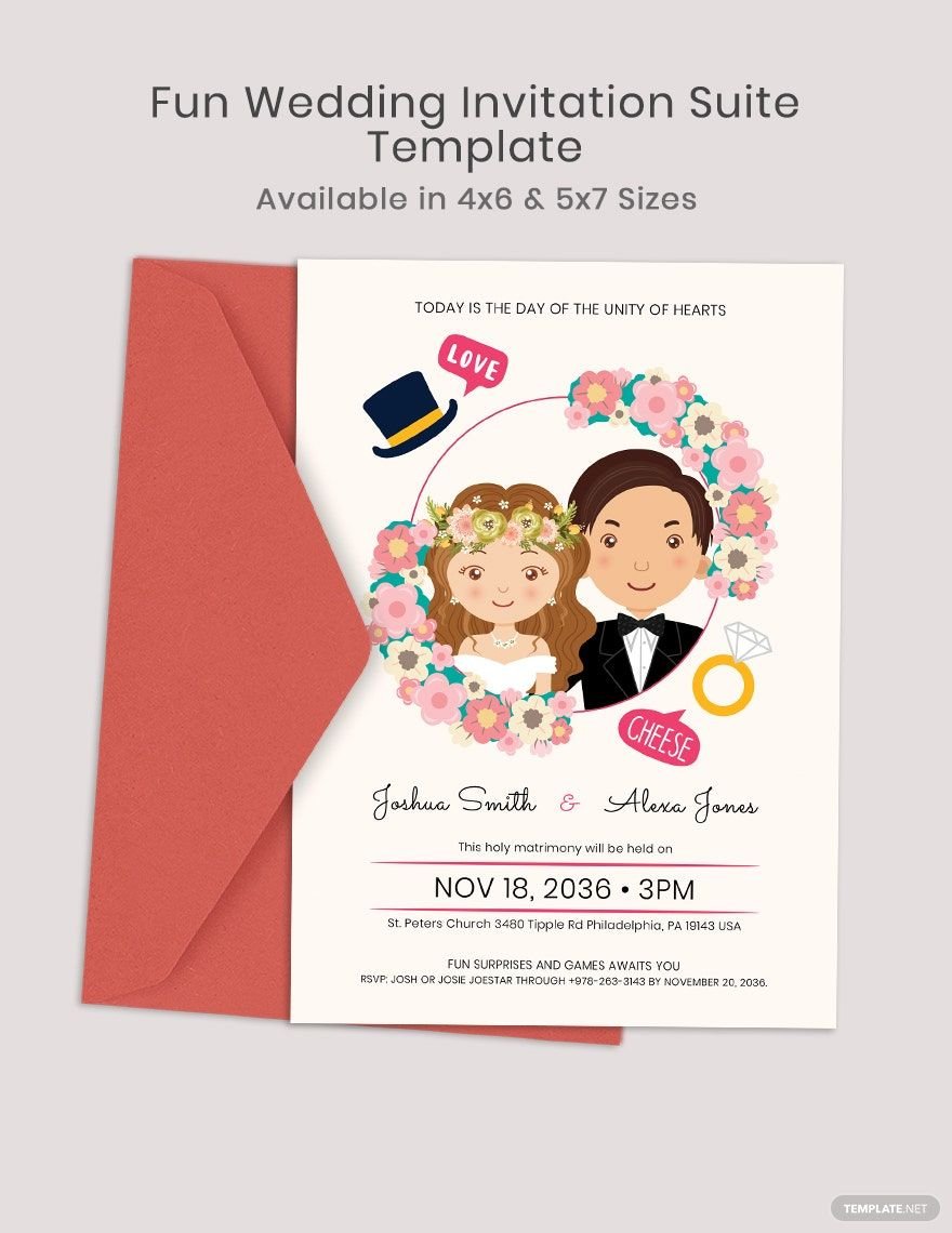 Fun Fall Wedding Invitation Suite Template