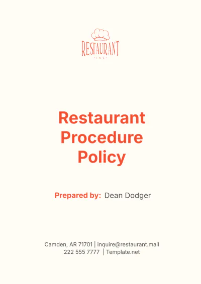 Free Restaurant Procedure Policy Template to Edit Online