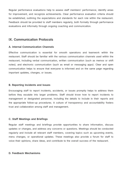 Free Restaurant Procedure Policy Template to Edit Online