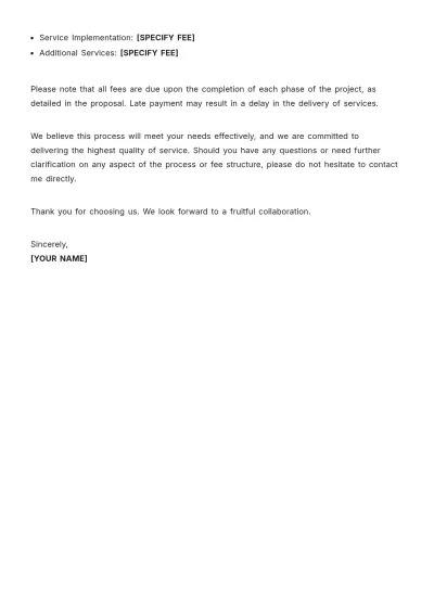 Free Process And Fee Explanation Letter Template to Edit Online