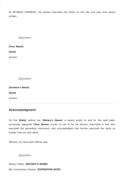 Free Quitclaim Deed Template to Edit Online