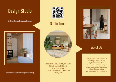 Free Interior Design A4 Brochure Template to Edit Online