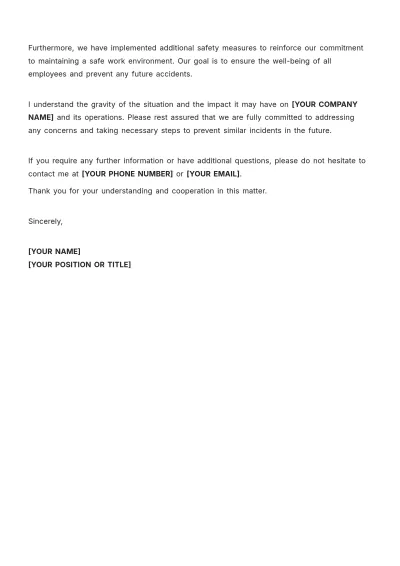 Free Explanation Letter About Accident Template to Edit Online