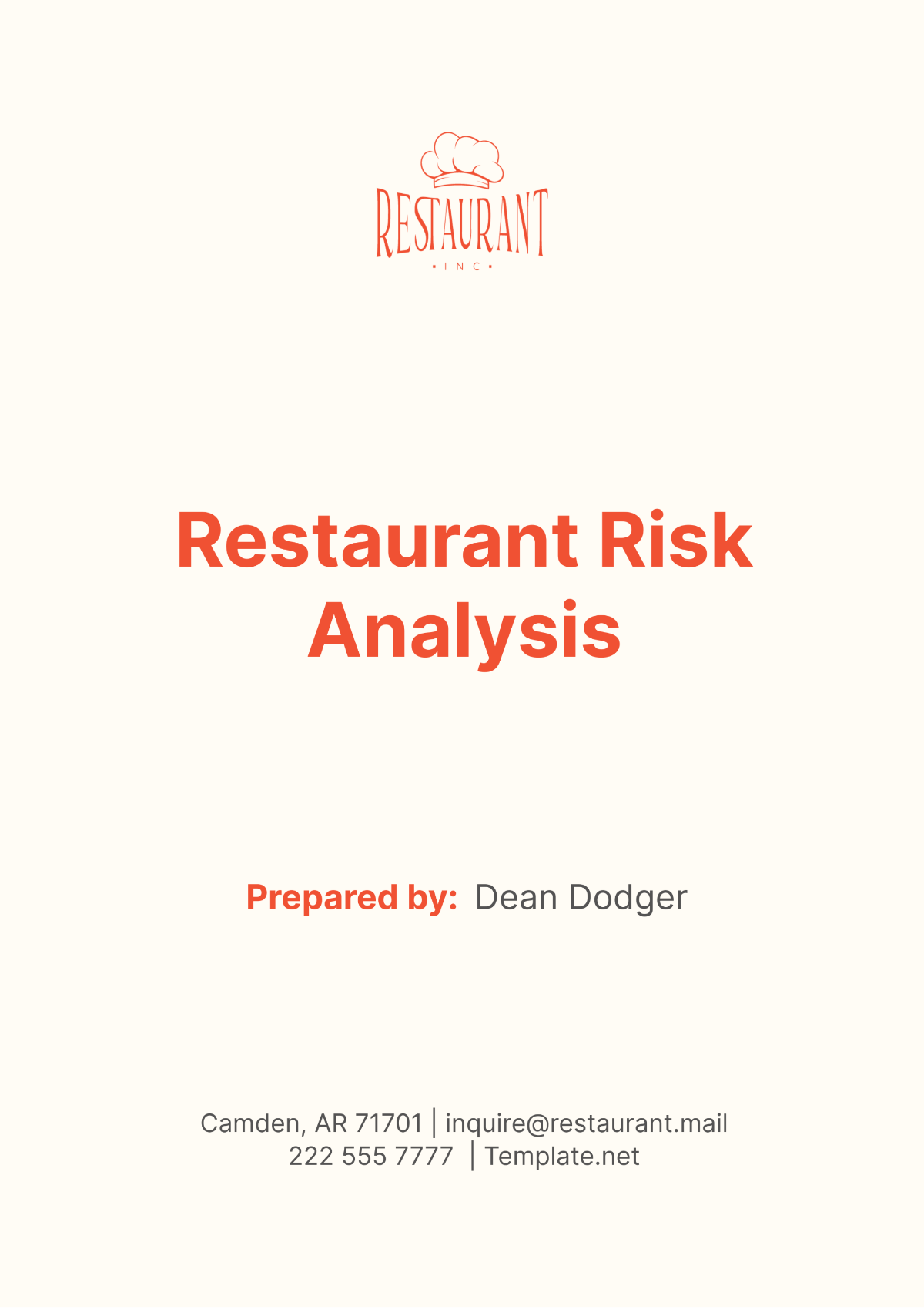 Restaurant Risk Analysis Template - Edit Online & Download