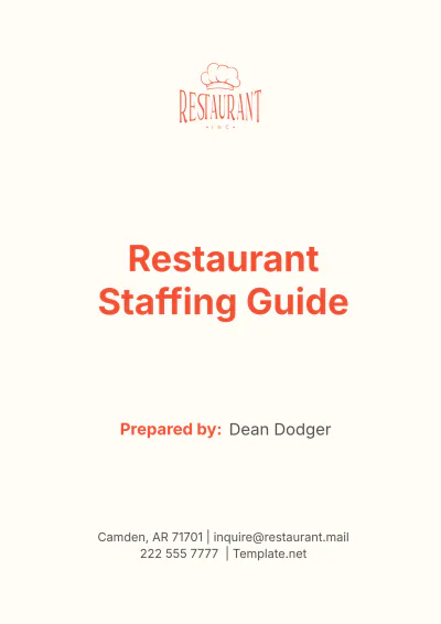 Free Restaurant Staffing Guide Template to Edit Online
