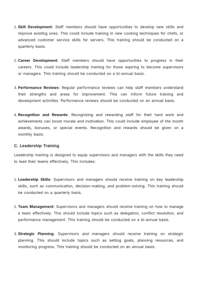 Free Restaurant Staffing Guide Template to Edit Online