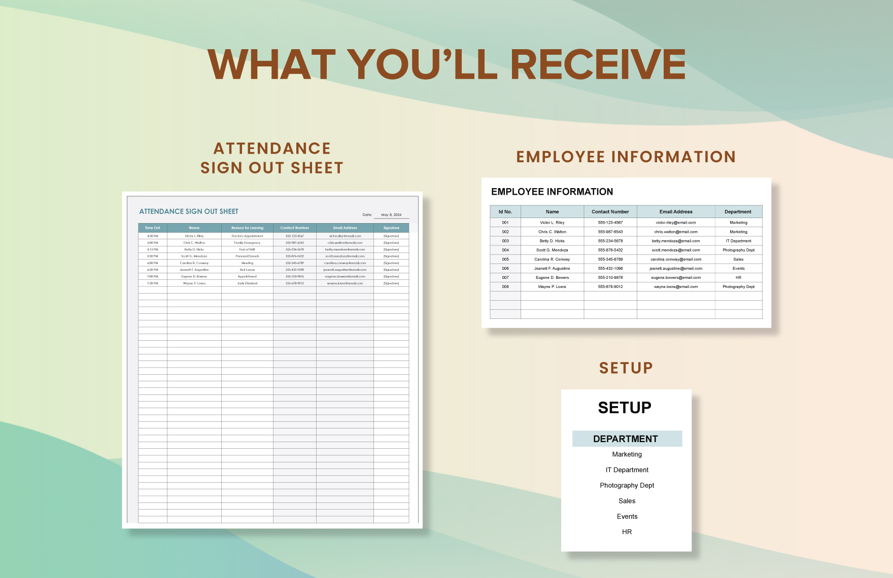 Attendance Sign Out Sheet Template