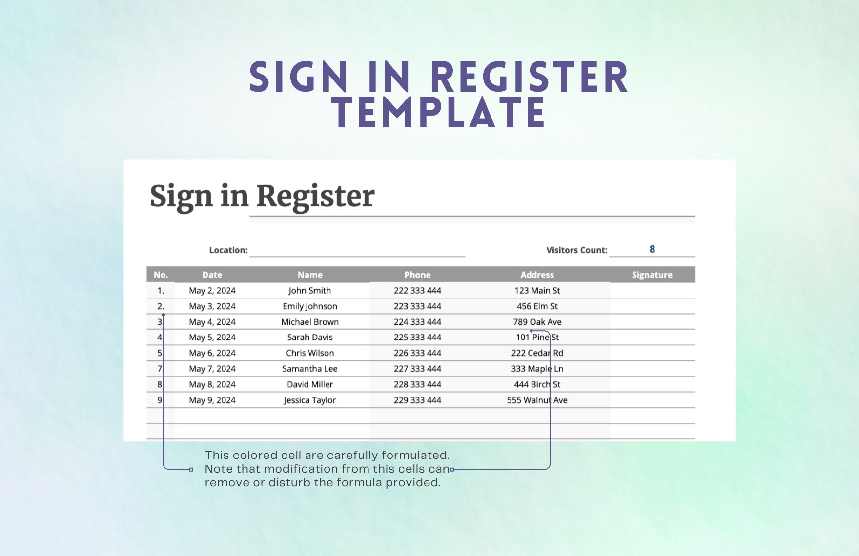 Sign in Register Template