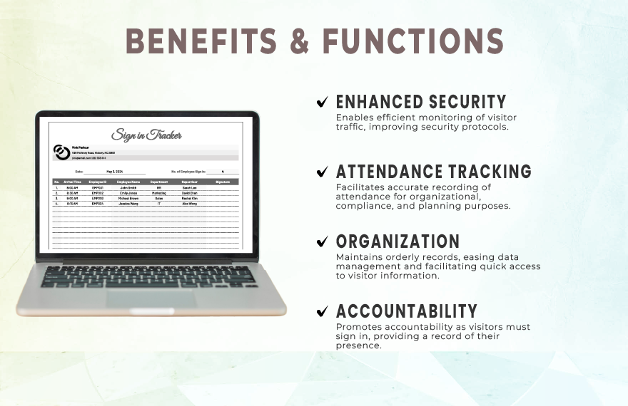 Sign in Tracker Template