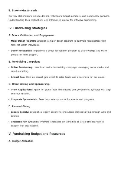 Free Fundraising Strategic Plan Template to Edit Online
