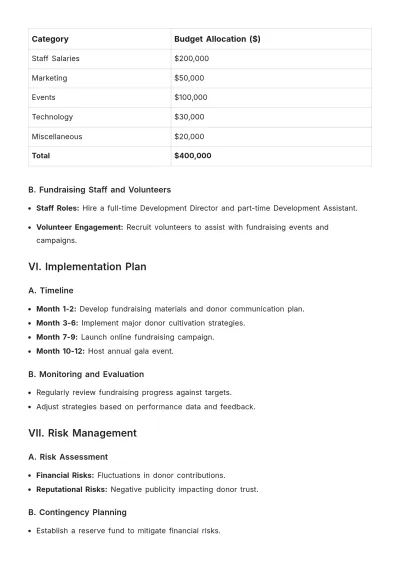 Free Fundraising Strategic Plan Template to Edit Online
