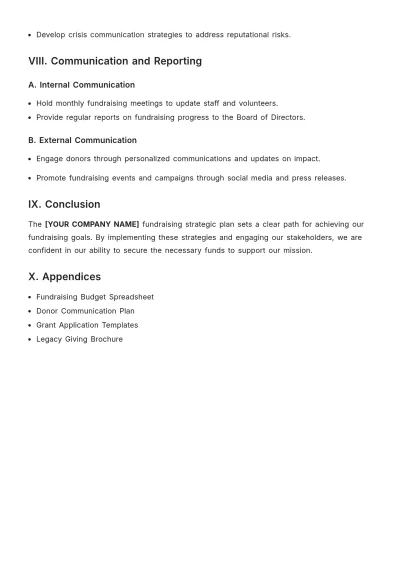 Free Fundraising Strategic Plan Template to Edit Online