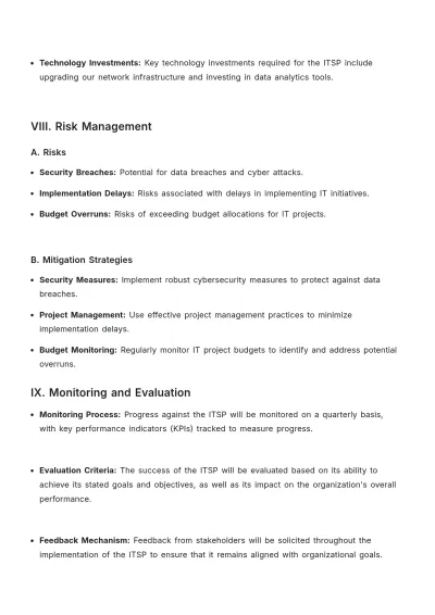 Free Information Technology Strategic Plan Template to Edit Online
