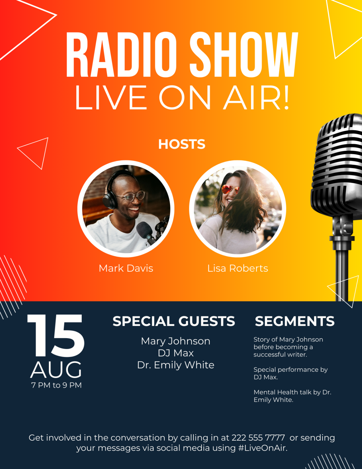 Radio Show Flyer Template - Edit Online & Download