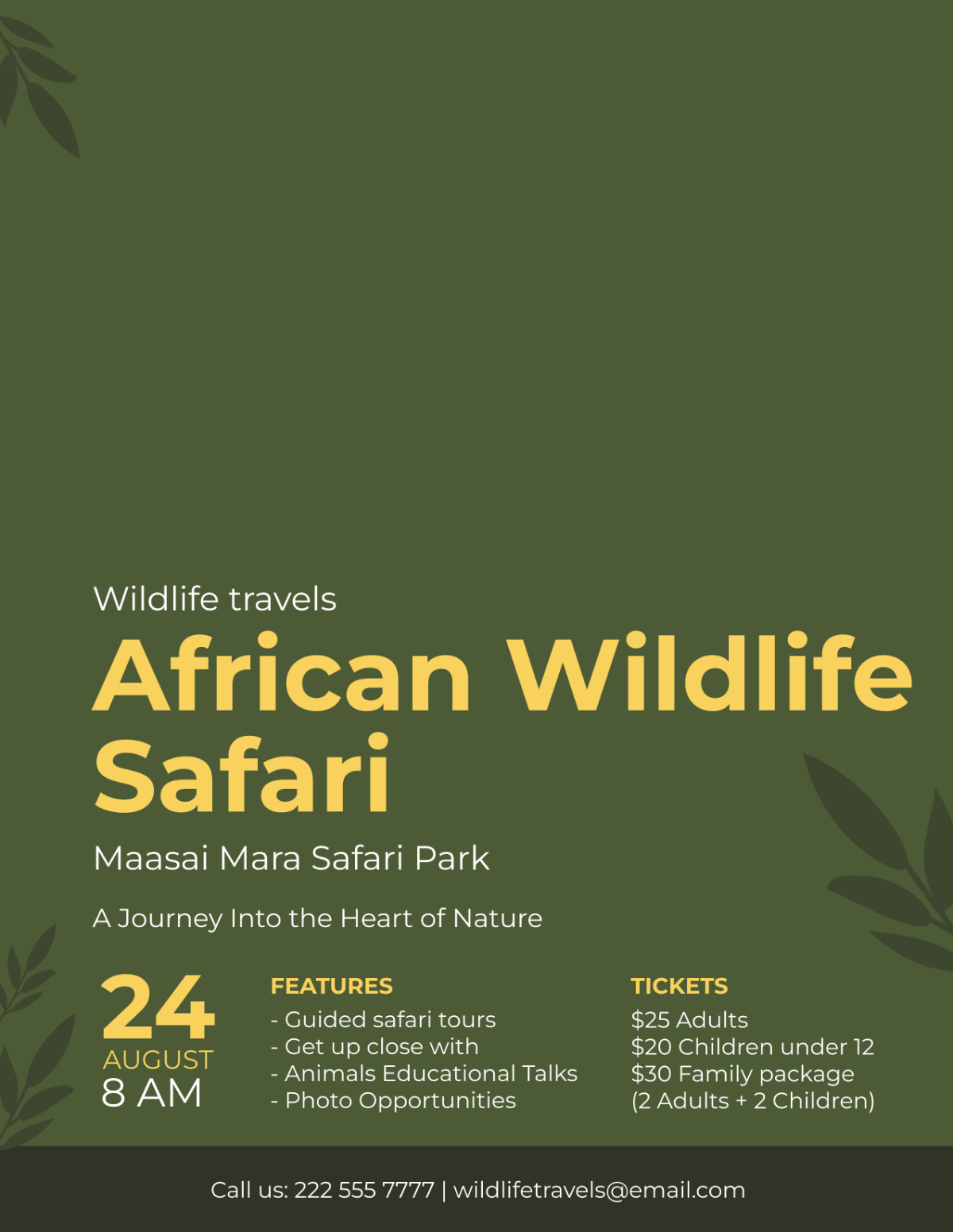 Free Wildlife Safari Flyer Template - Edit Online & Download | Template.net