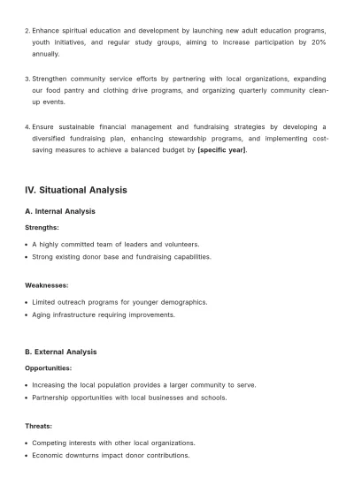 Free Ministry Strategic Plan Template to Edit Online