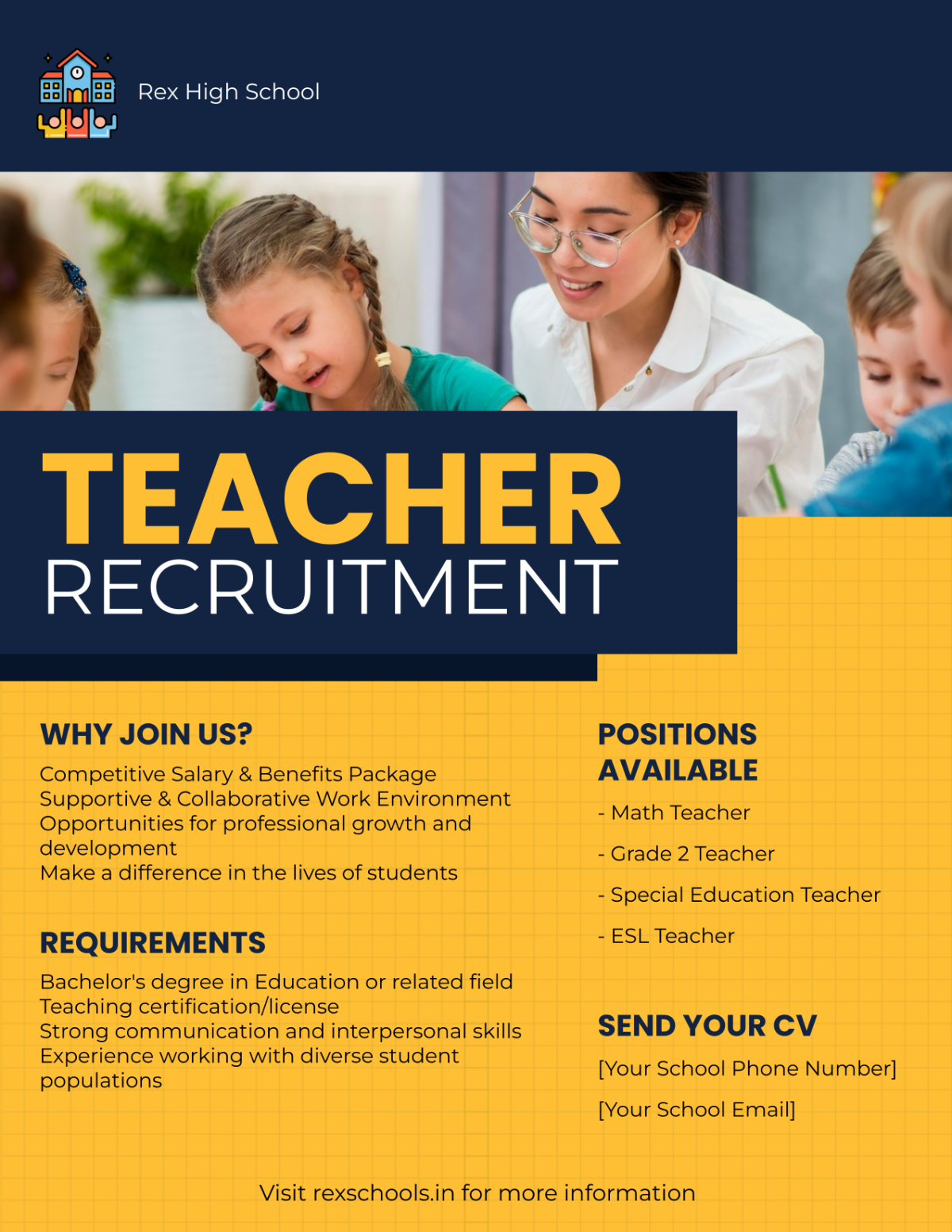 Teacher Recruitment Flyer Template - Edit Online & Download