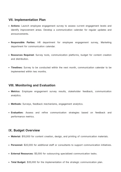 Free High Level Strategic Plan Template to Edit Online