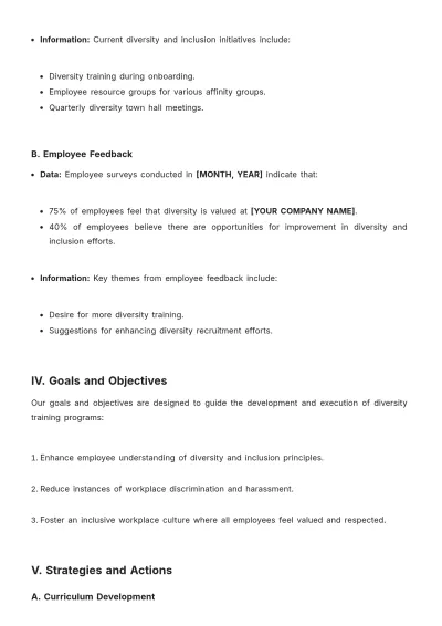 Free Diversity Strategic Plan Template to Edit Online