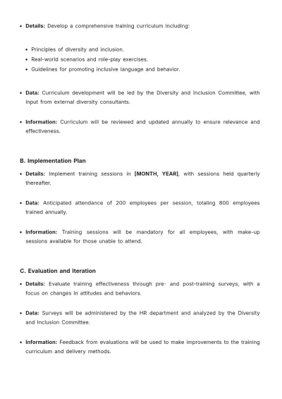 Free Diversity Strategic Plan Template to Edit Online