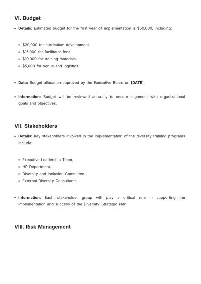Free Diversity Strategic Plan Template to Edit Online