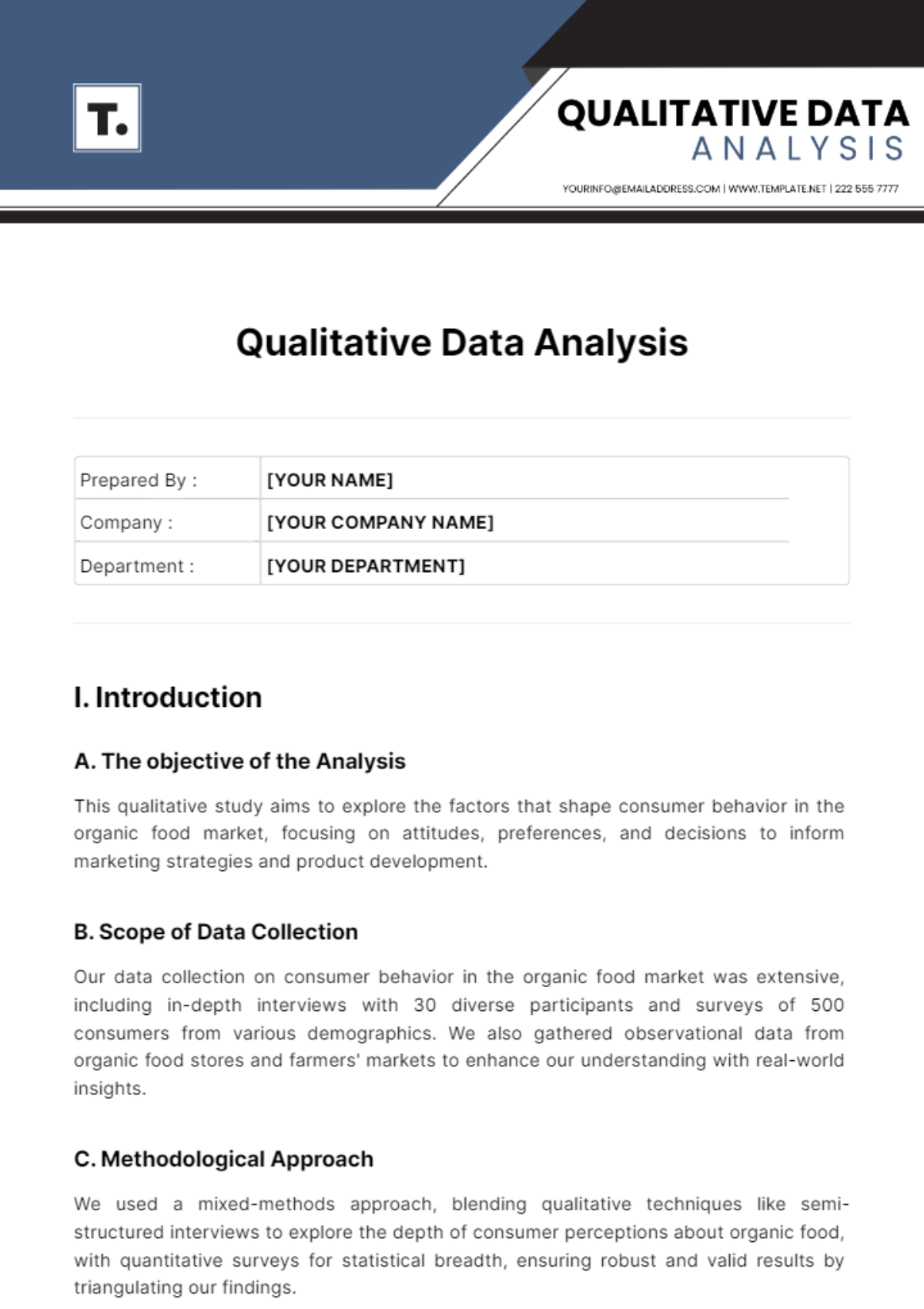 Free Qualitative Data Analysis Template