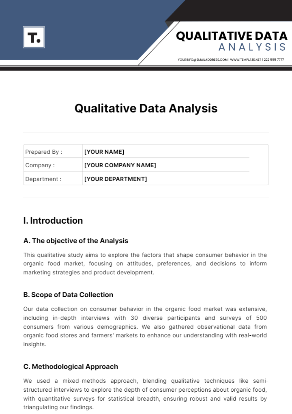 Qualitative Data Analysis Template - Edit Online & Download