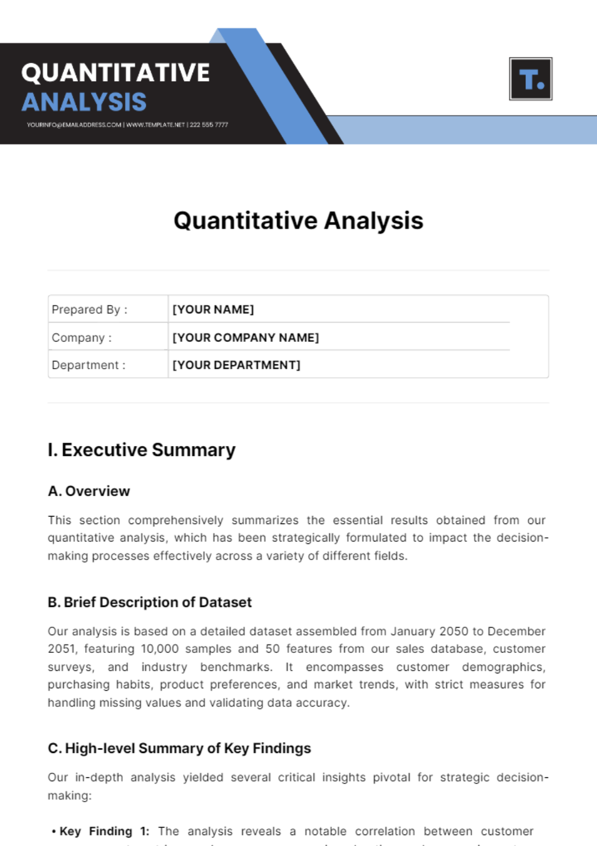 Quantitative Analysis Template - Edit Online & Download