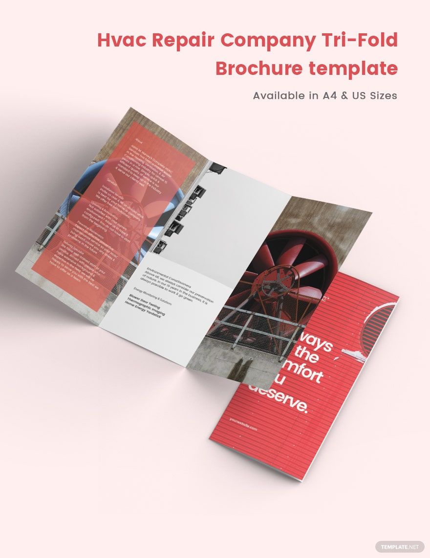 HVAC Repair Company Tri-Fold Brochure Template