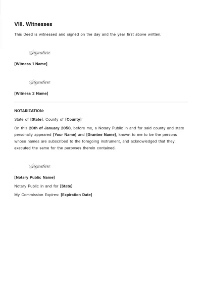 Free Editable Real Estate Deed Template to Edit Online