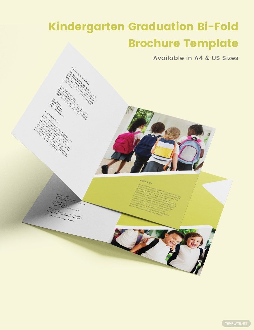 Kindergarten Graduation Bi-Fold Brochure Template