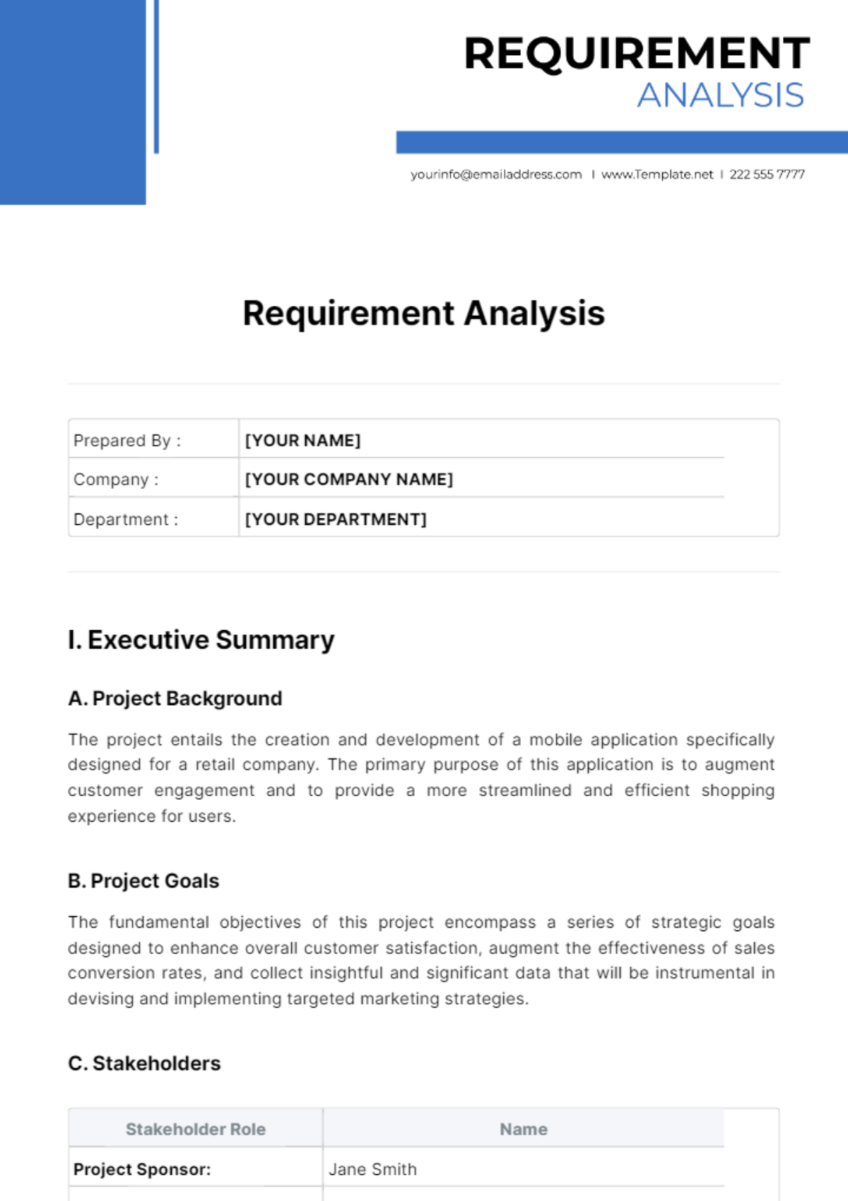 Requirement Analysis Template - Edit Online & Download