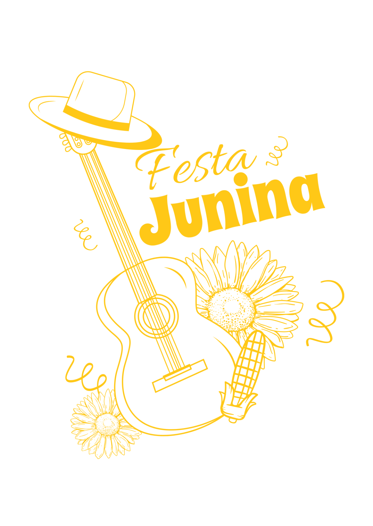 Festa Junina Yellow Drawing
