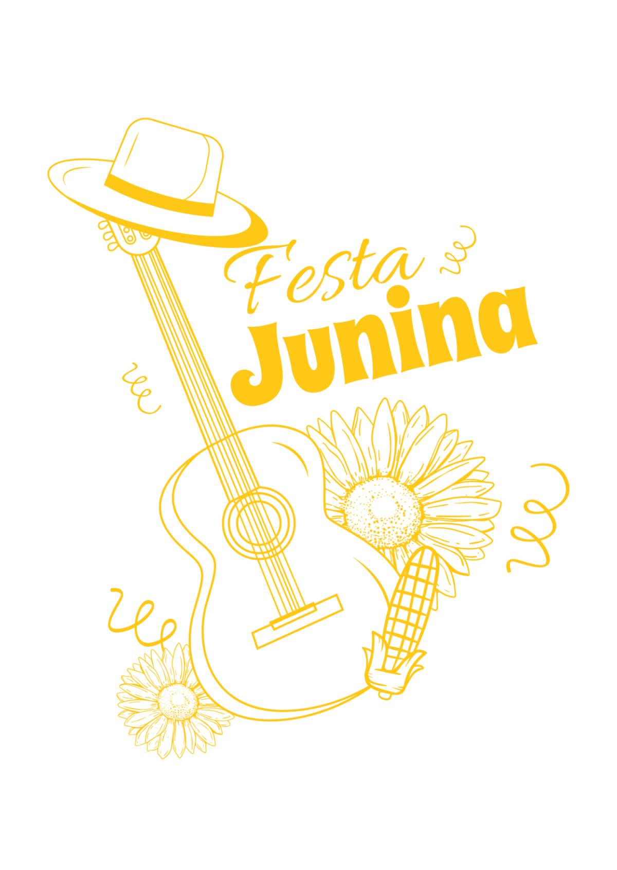 Festa Junina Yellow Drawing Template - Edit Online & Download