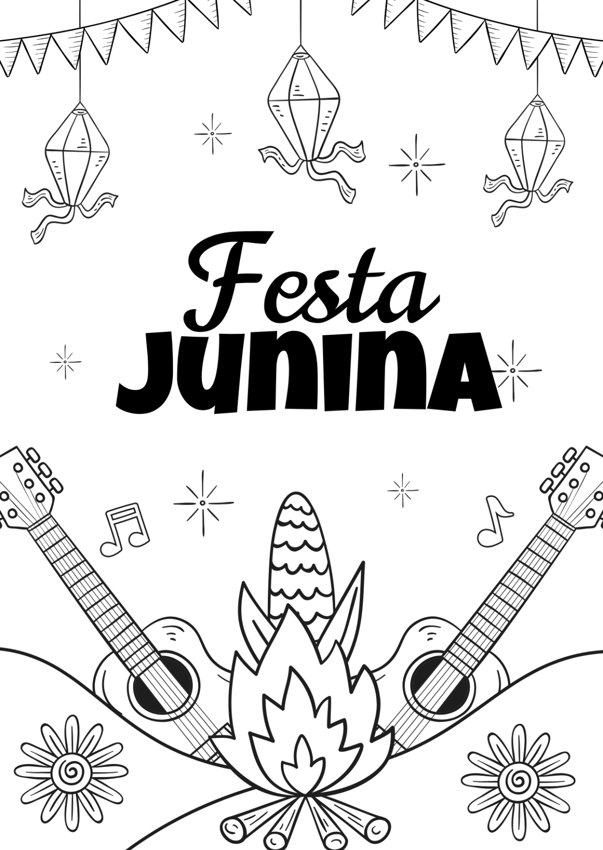 Free Festive Festa Junina Drawing Template