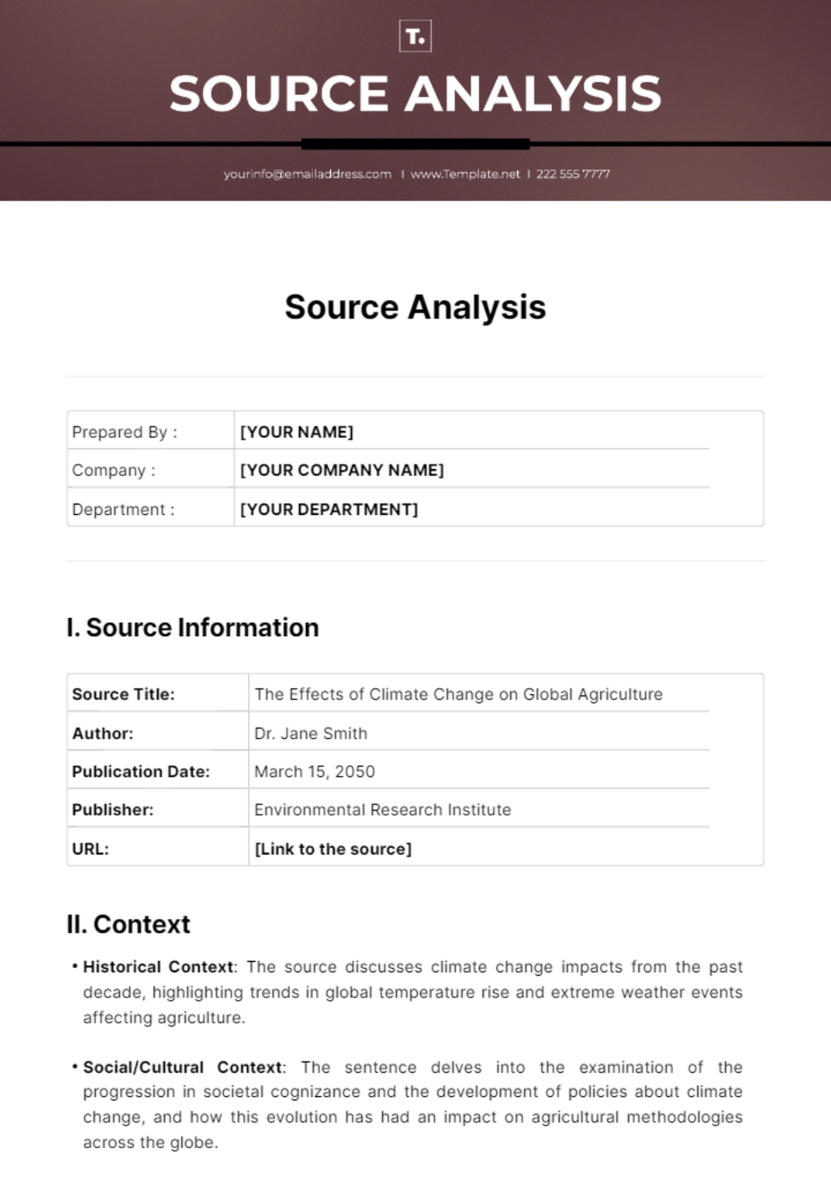 Source Analysis Template