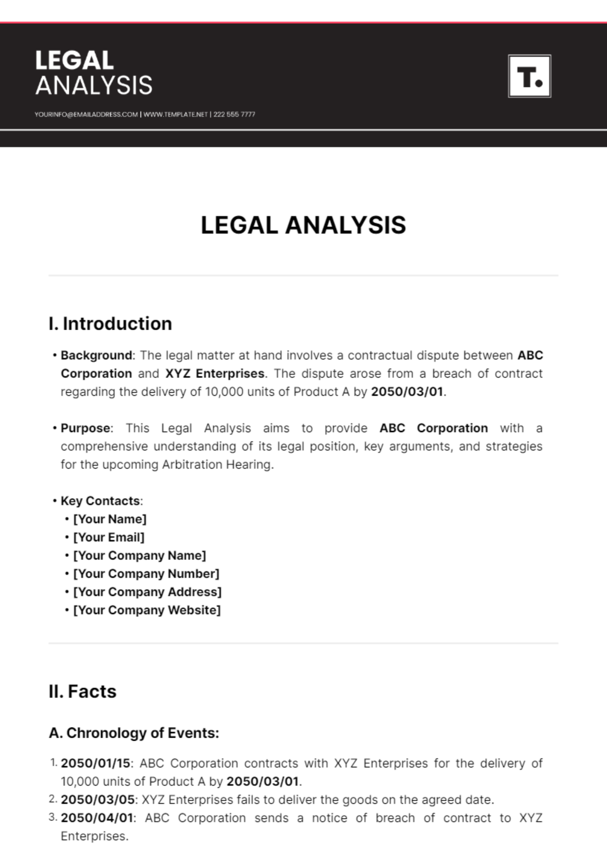 Legal Analysis Template