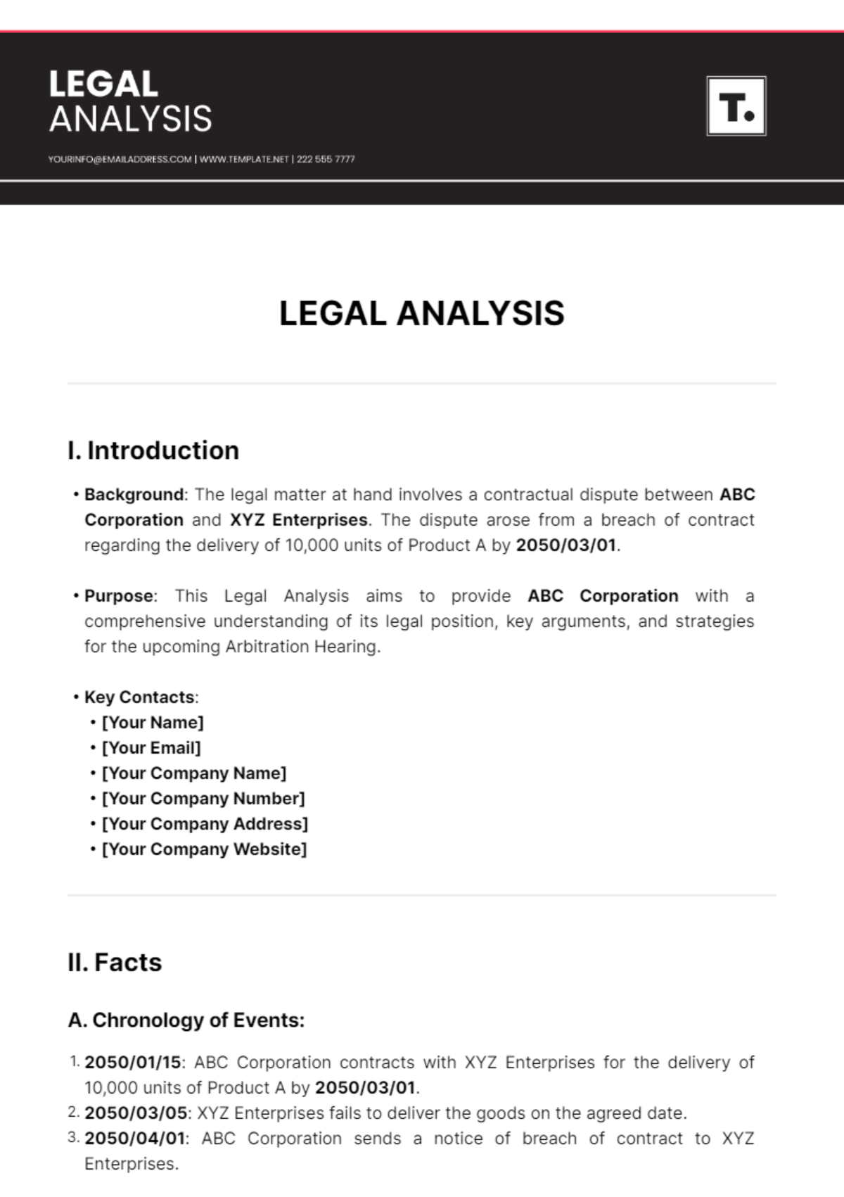 Free Legal Analysis Template to Edit Online