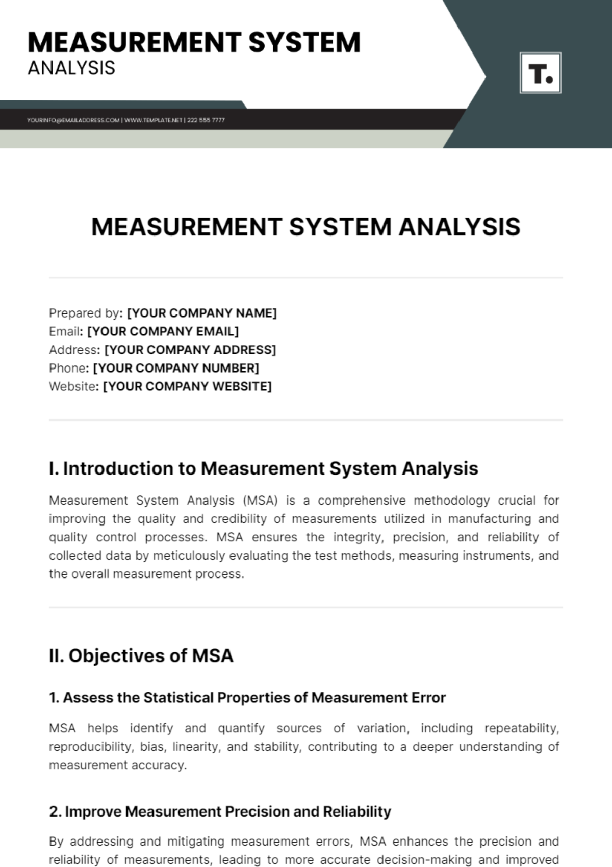 Measurement System Analysis Template - Edit Online & Download