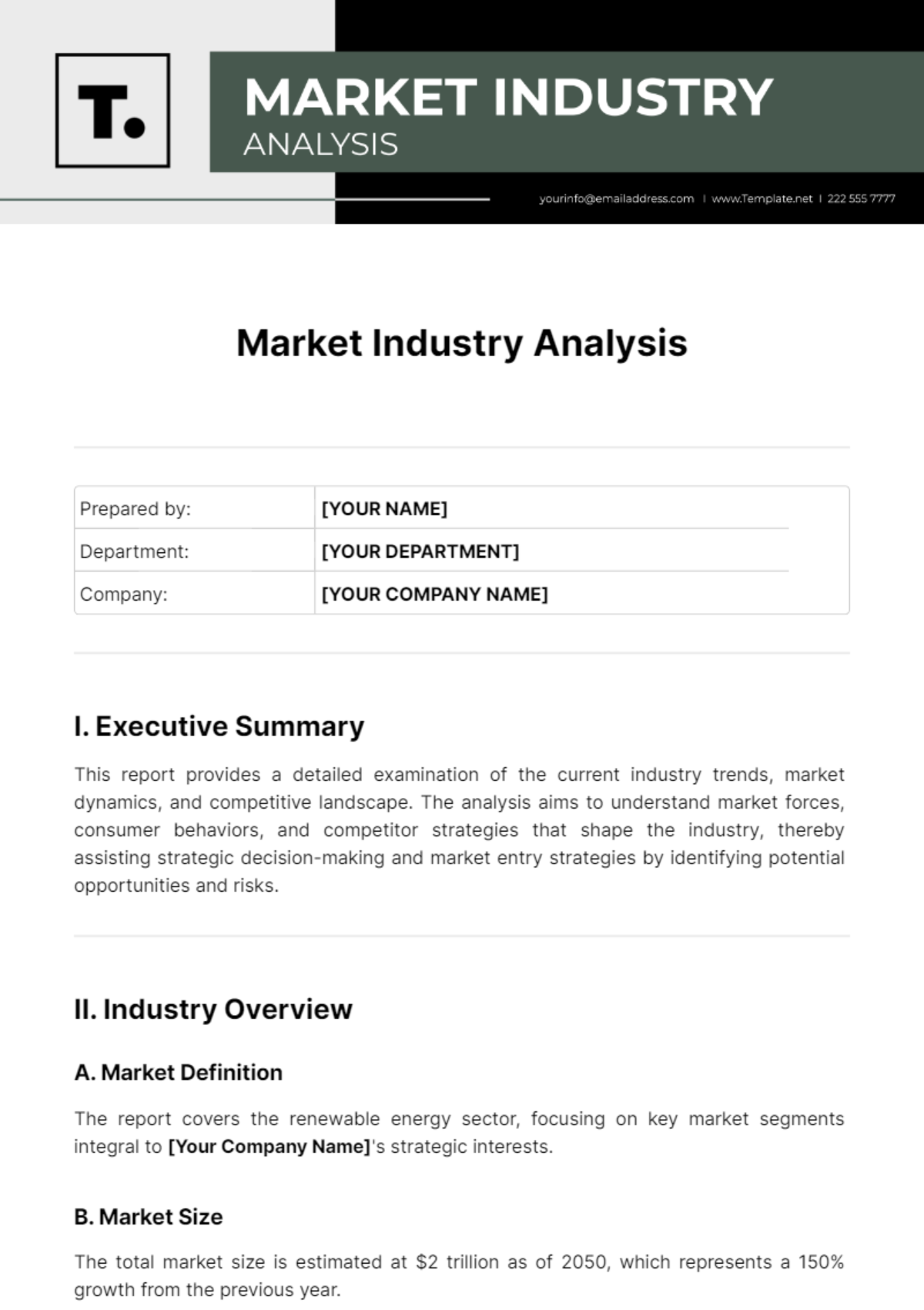 Market Industry Analysis Template - Edit Online & Download