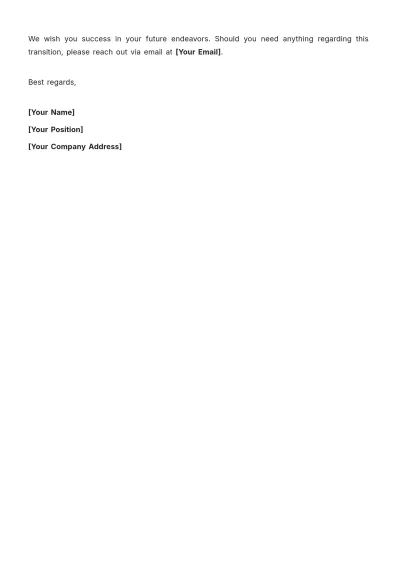 Free Restaurant Employee Resignation Acceptance Letter Template to Edit Online
