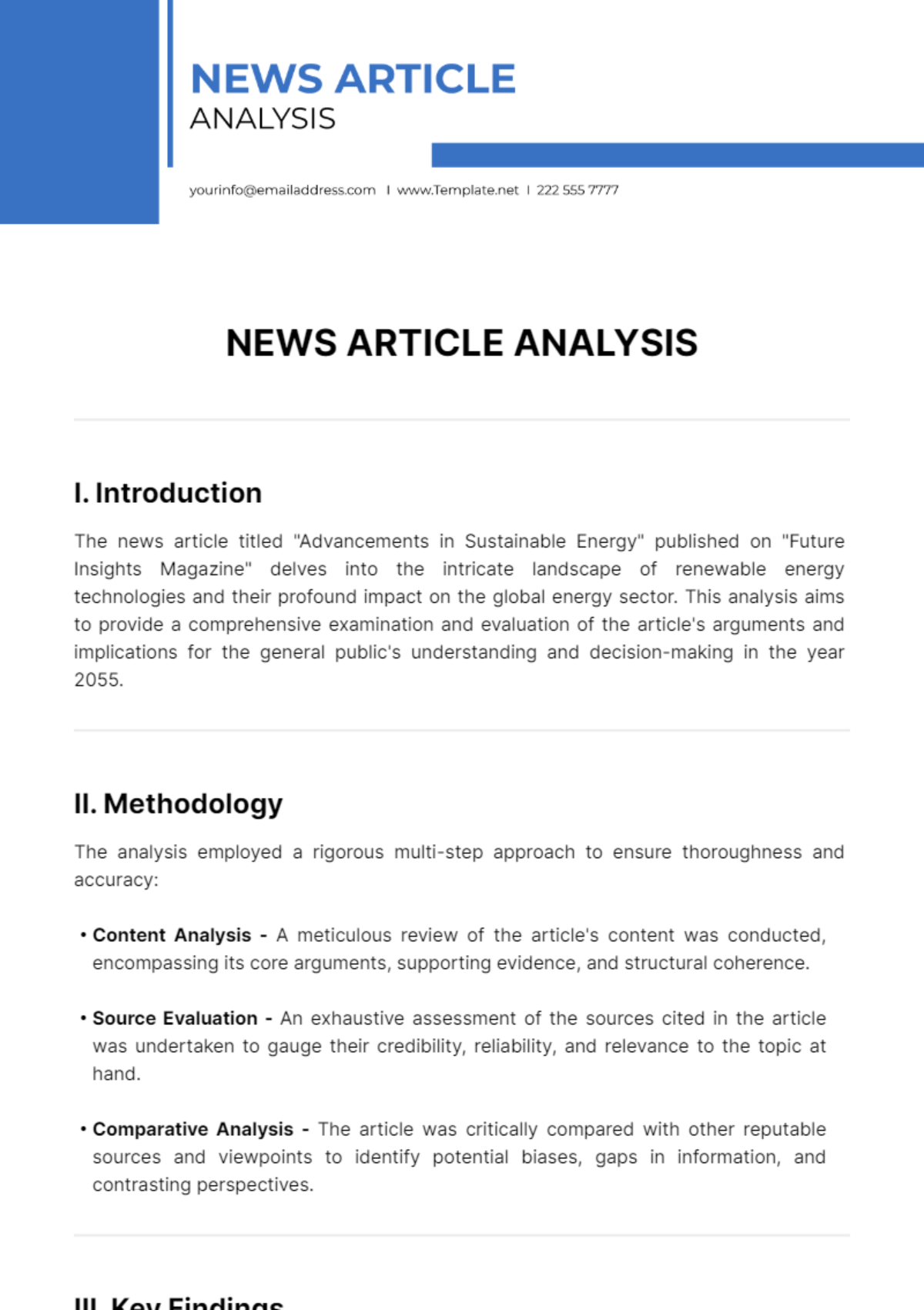 News Article Analysis Template - Edit Online & Download