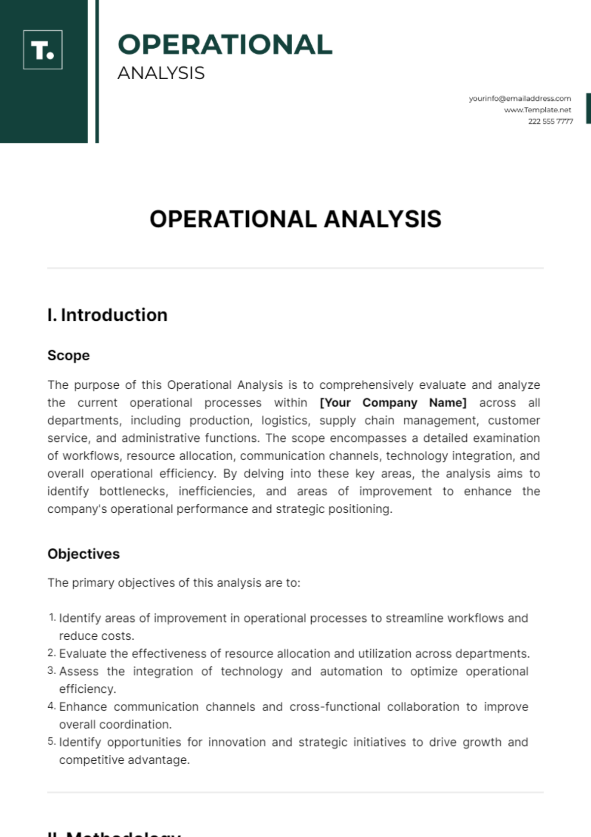 Operational Analysis Template