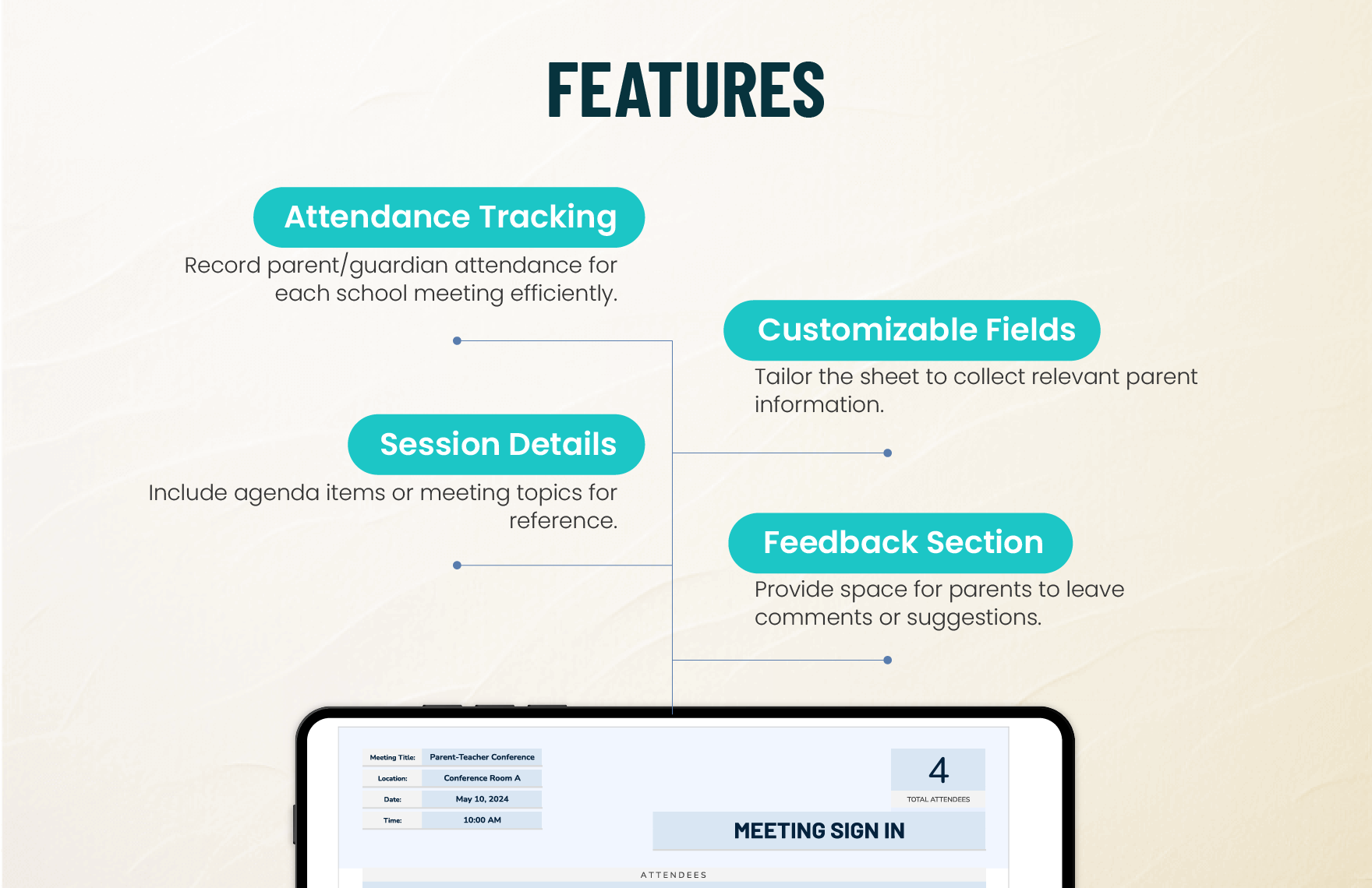 Parents School Meeting Sign in Sheet Template