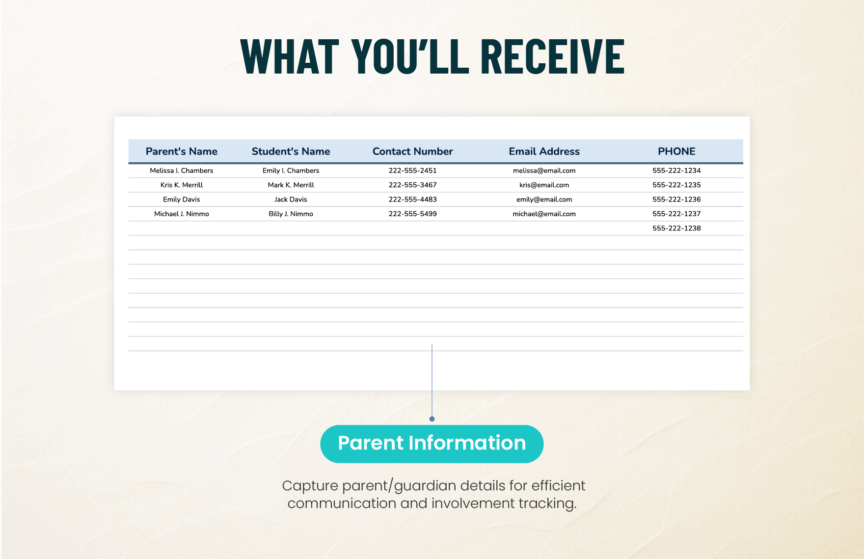 Parents School Meeting Sign in Sheet Template