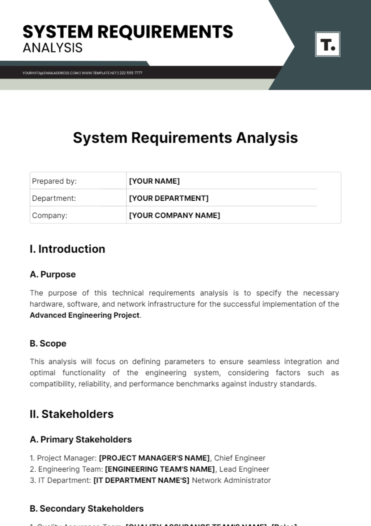 System Requirements Analysis Template - Edit Online & Download