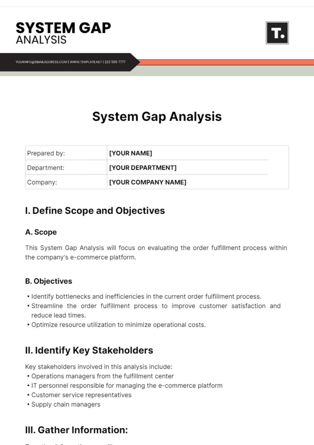 System Gap Analysis Template - Edit Online & Download