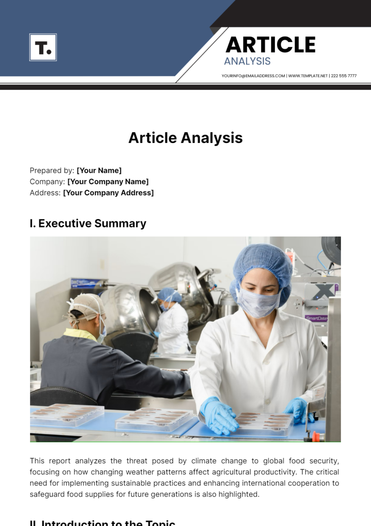 Article Analysis Template